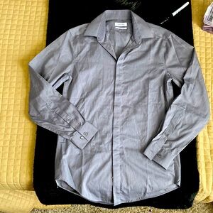 CALVIN CLAIN dress shirt gray w lines